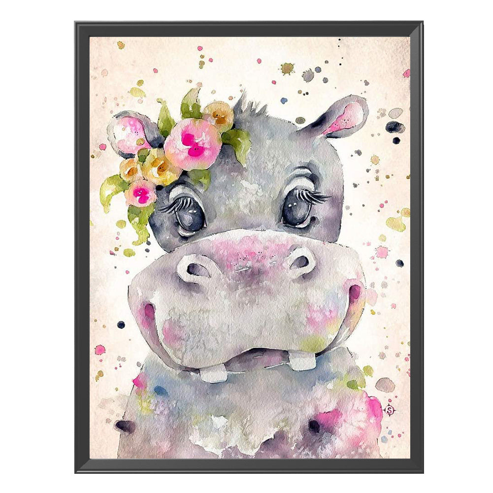 Hippo - 11CT Stamped Cross Stitch 40*50CM