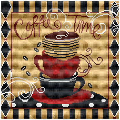 Coffee - 11CT Stamped Cross Stitch 36*36CM