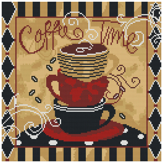 Coffee - 11CT Stamped Cross Stitch 36*36CM