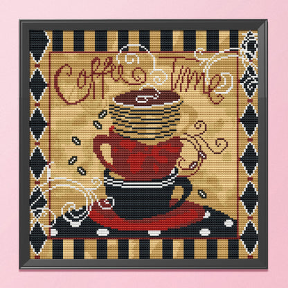 Coffee - 11CT Stamped Cross Stitch 36*36CM