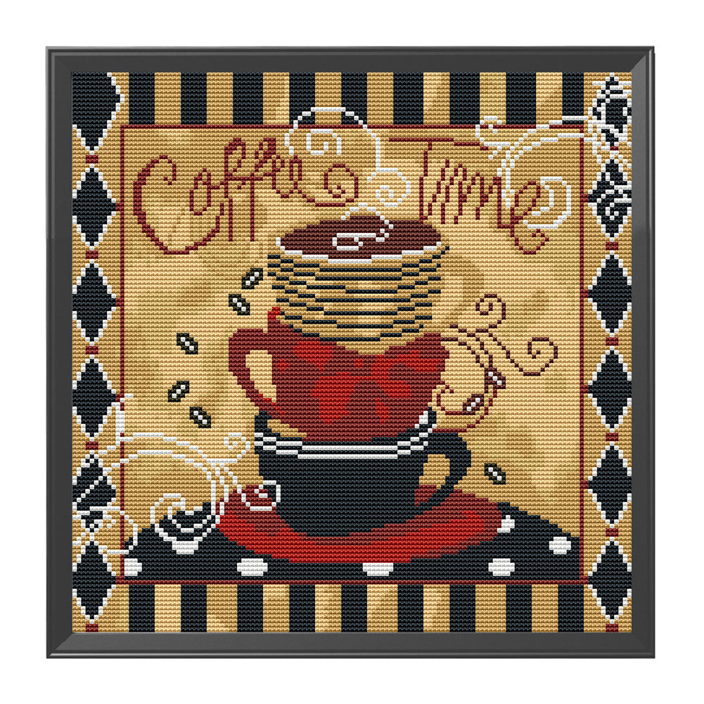 Coffee - 11CT Stamped Cross Stitch 36*36CM