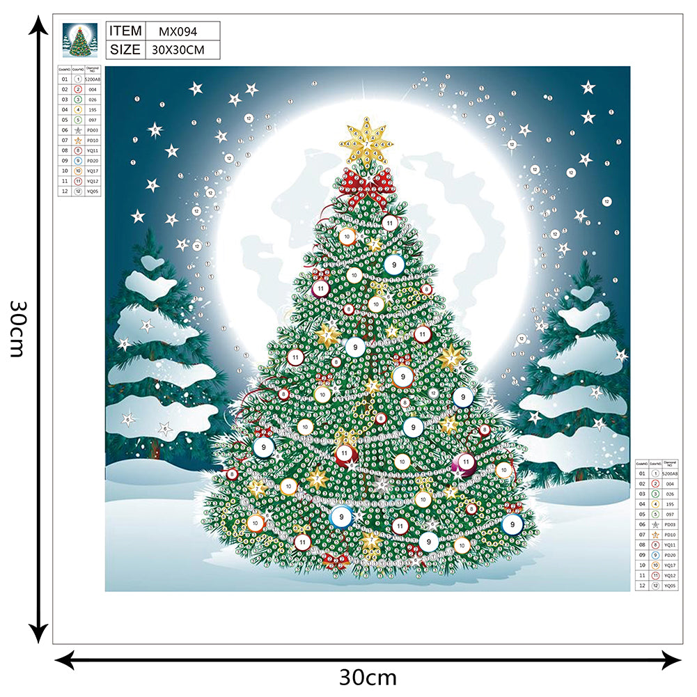 Christmas Tree - Special Shaped Drill Diamond Painting 30*30CM