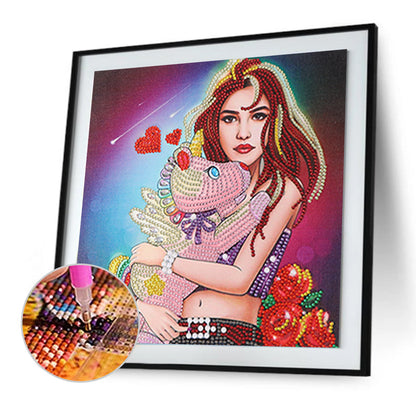 Girl - Special Shaped Drill Diamond Painting 30*30CM