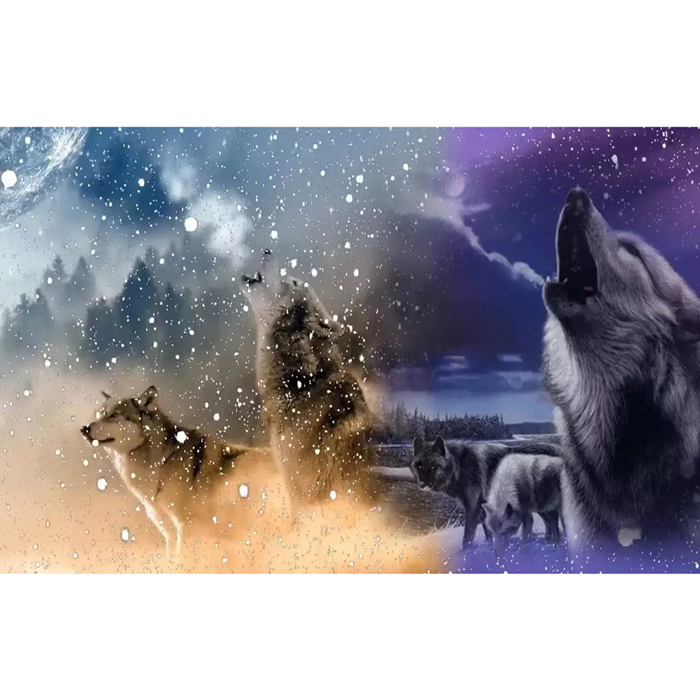 Wolf - Full Round Drill Diamond Painting 30*40CM