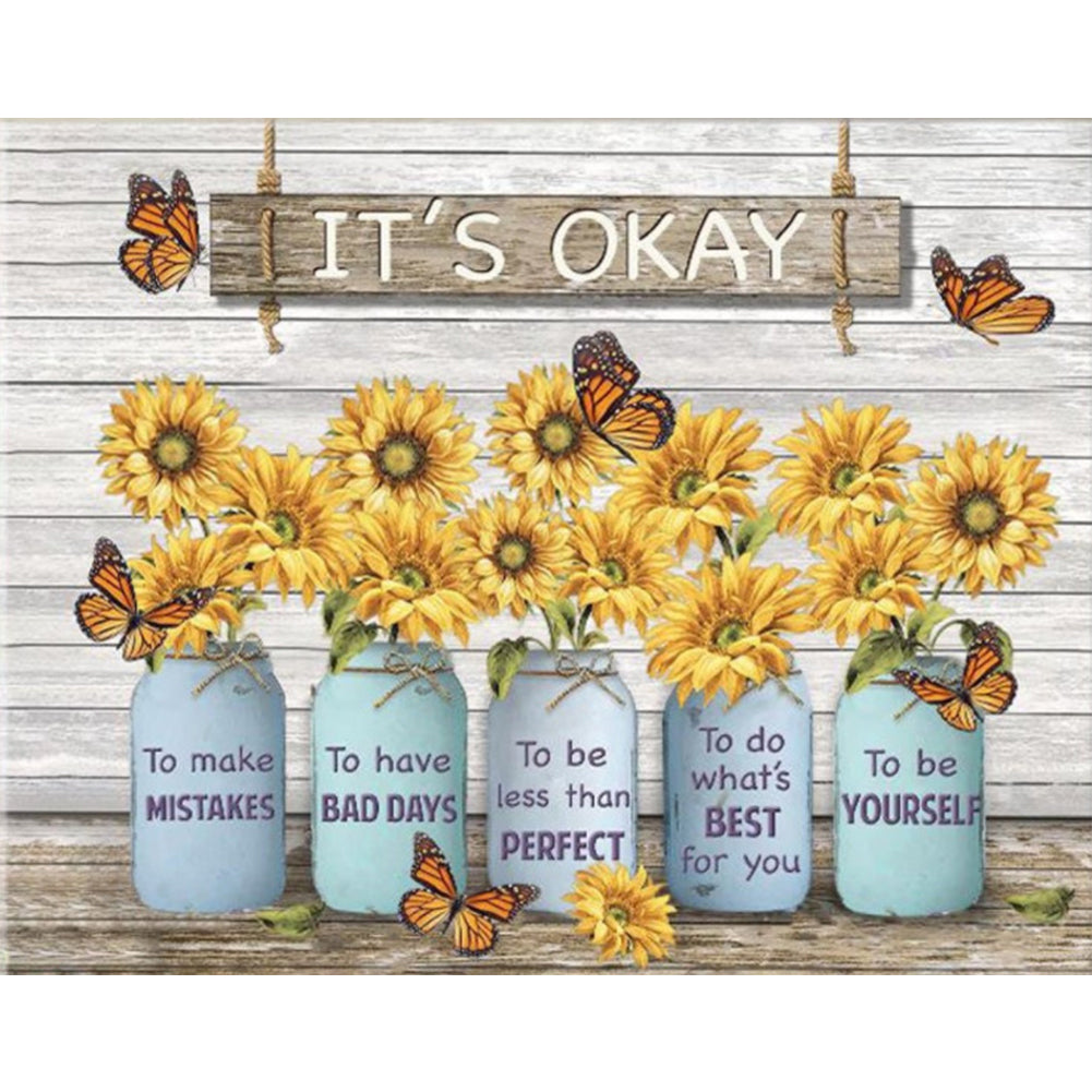 Flower - Full Round Drill Diamond Painting 50*40CM