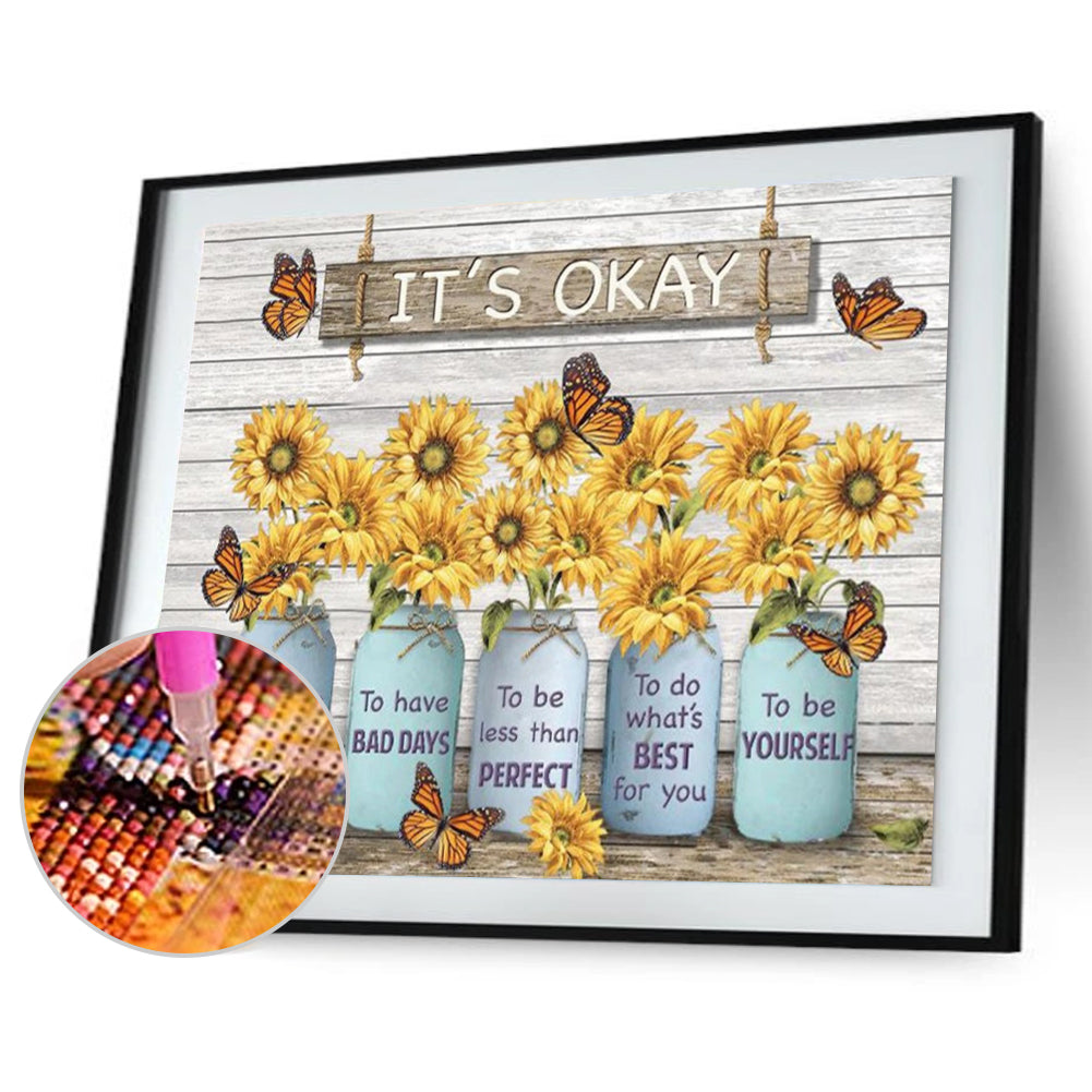 Flower - Full Round Drill Diamond Painting 50*40CM