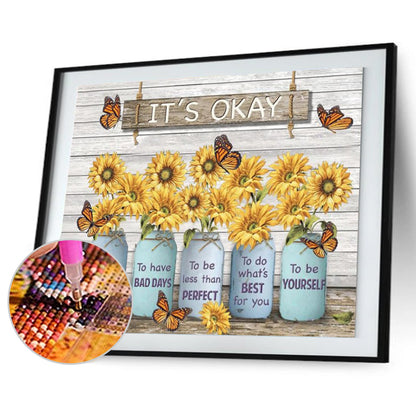 Flower - Full Round Drill Diamond Painting 50*40CM