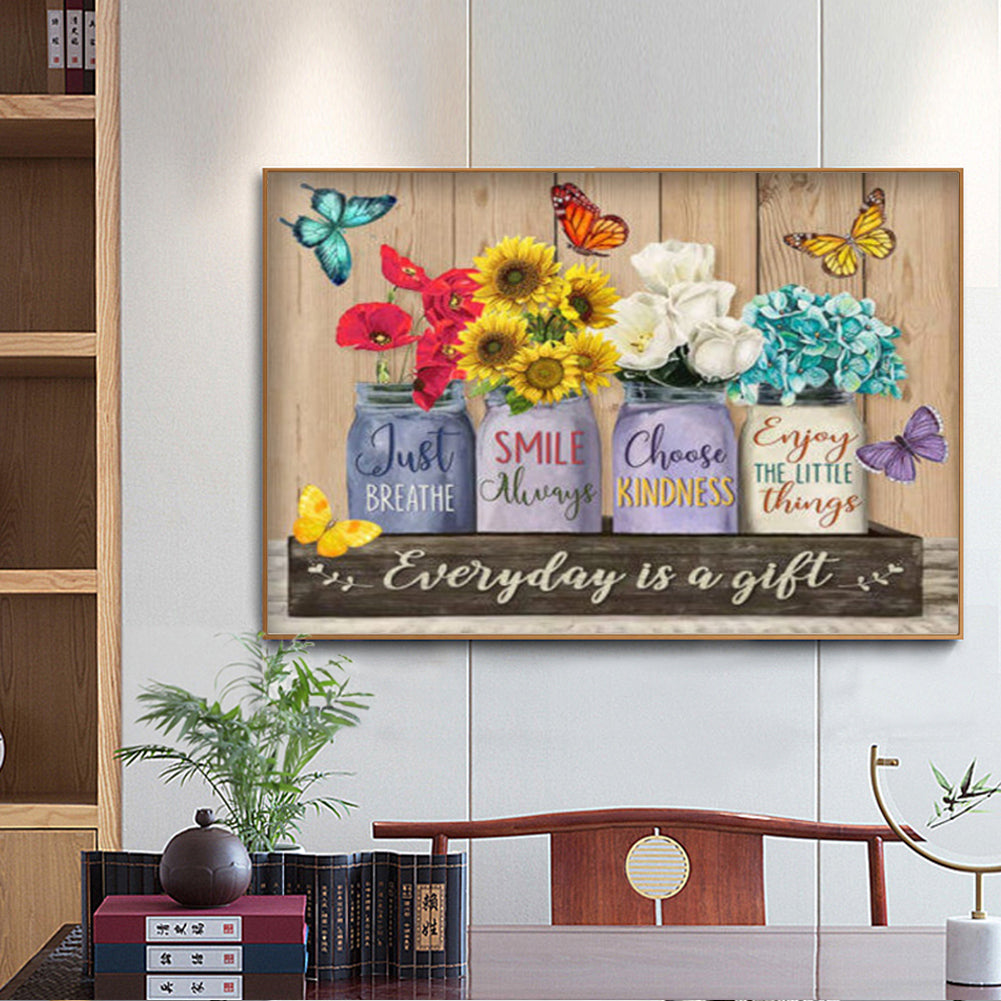 Flower - Full Round Drill Diamond Painting 50*40CM