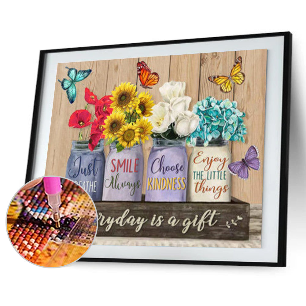 Flower - Full Round Drill Diamond Painting 50*40CM