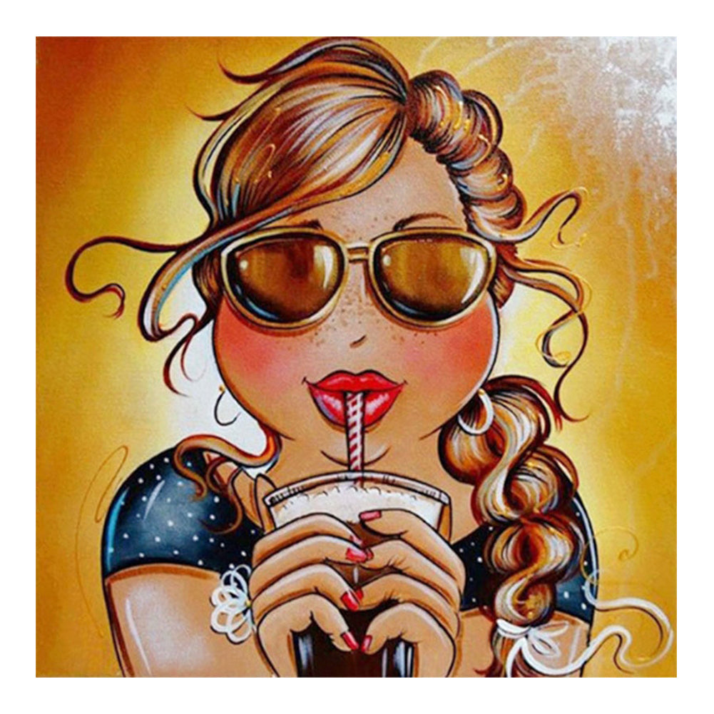 Girl - Full Round Drill Diamond Painting 30*30CM