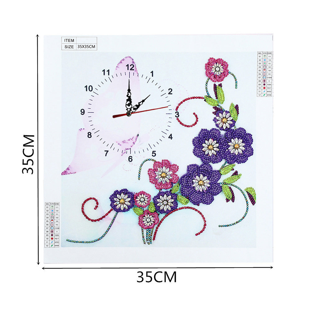 DIY Part Drill Special Shaped Diamond Clock 5D Mosaic Color Painting Kit