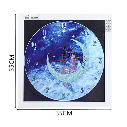 DIY Part Drill Special Shaped Diamond Clock 5D Mosaic Color Painting Kit