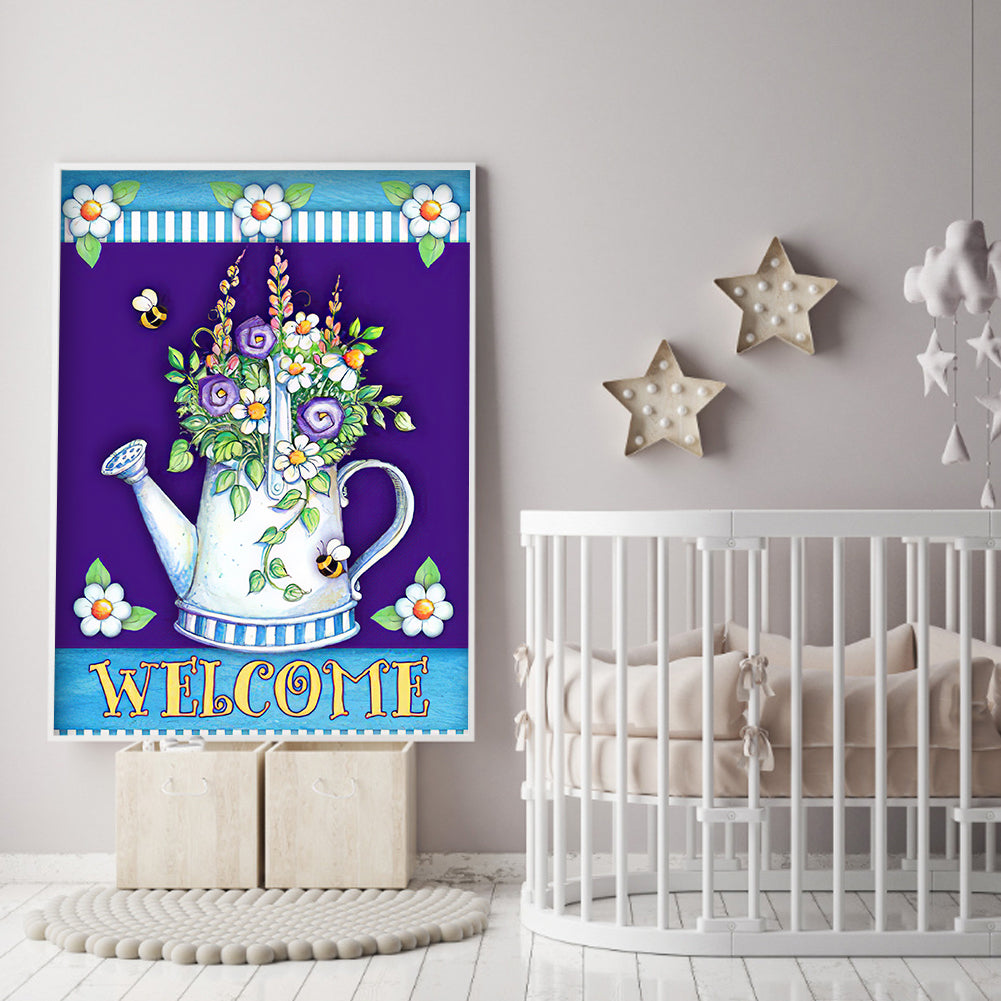 Welcome Word - Full Round Drill Diamond Painting 30*40CM