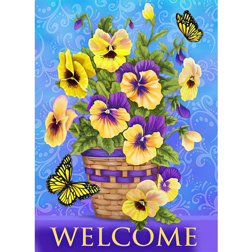 Welcome Word - Full Round Drill Diamond Painting 30*40CM