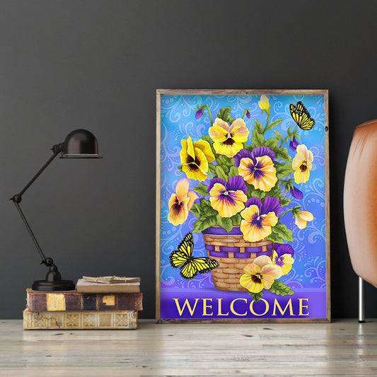 Welcome Word - Full Round Drill Diamond Painting 30*40CM