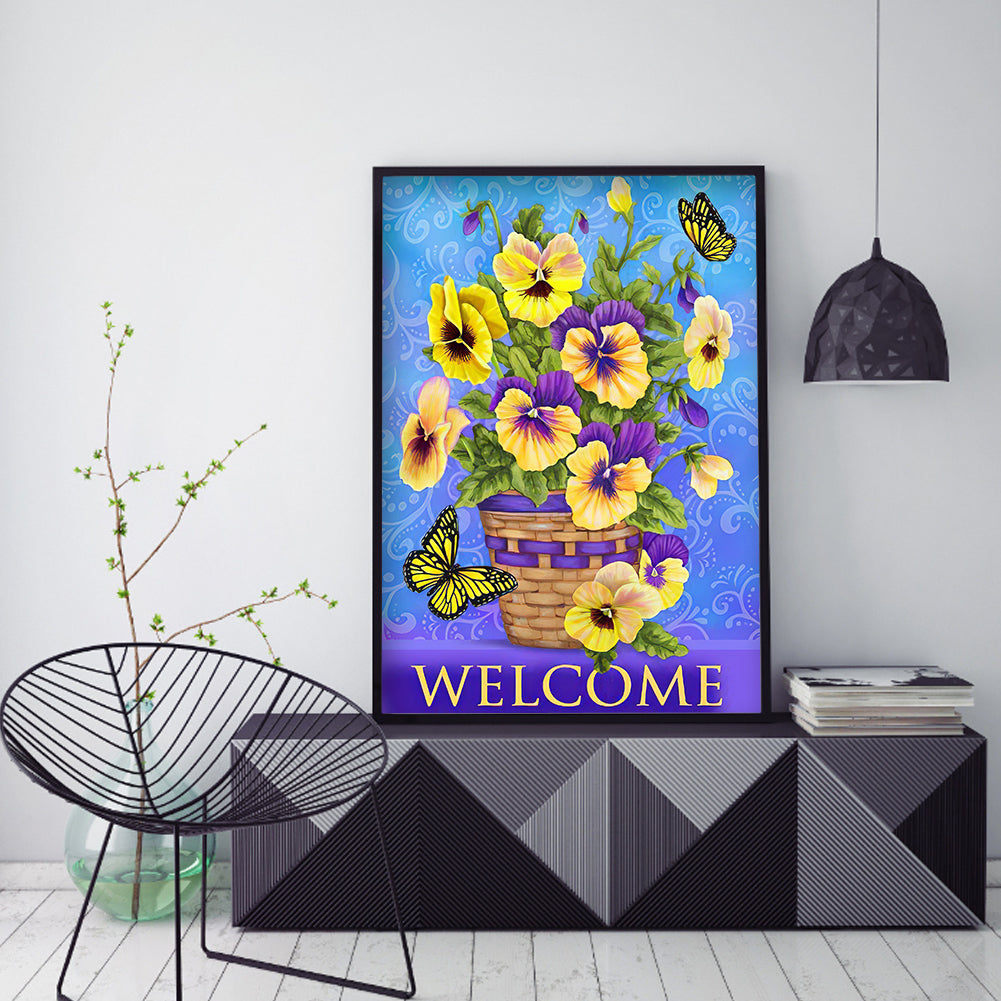 Welcome Word - Full Round Drill Diamond Painting 30*40CM