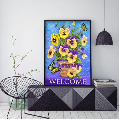Welcome Word - Full Round Drill Diamond Painting 30*40CM
