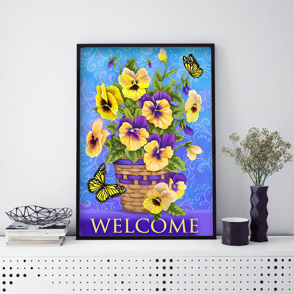 Welcome Word - Full Round Drill Diamond Painting 30*40CM