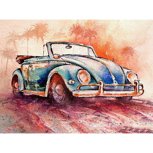 Retro Car - Full Round Drill Diamond Painting 40*30CM