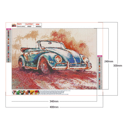 Retro Car - Full Round Drill Diamond Painting 40*30CM