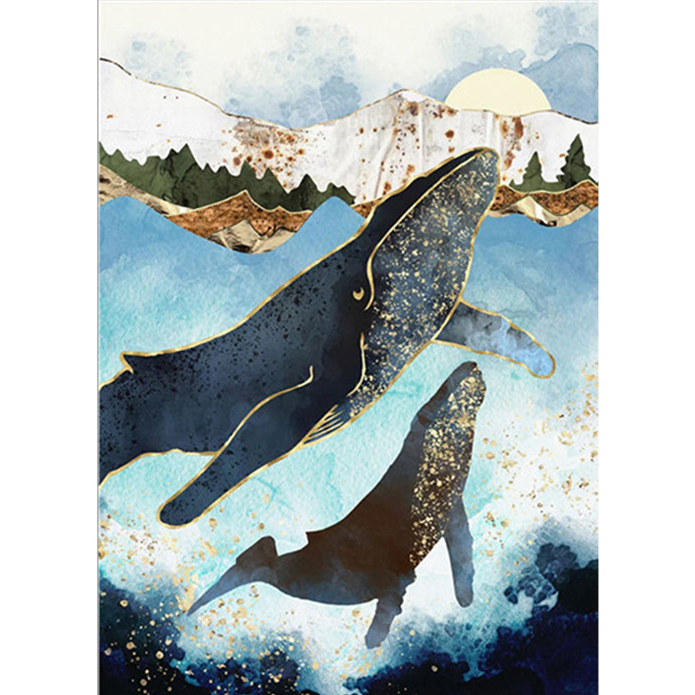 Whale - Full Round Drill Diamond Painting 30*40CM