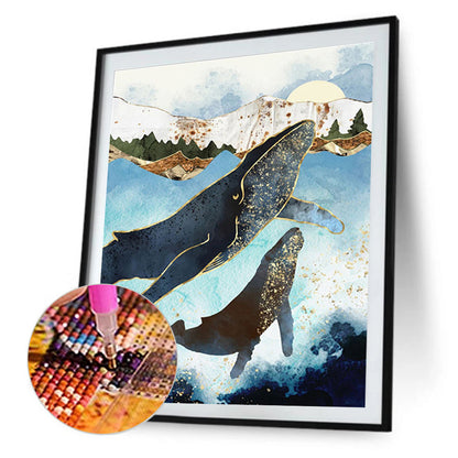 Whale - Full Round Drill Diamond Painting 30*40CM