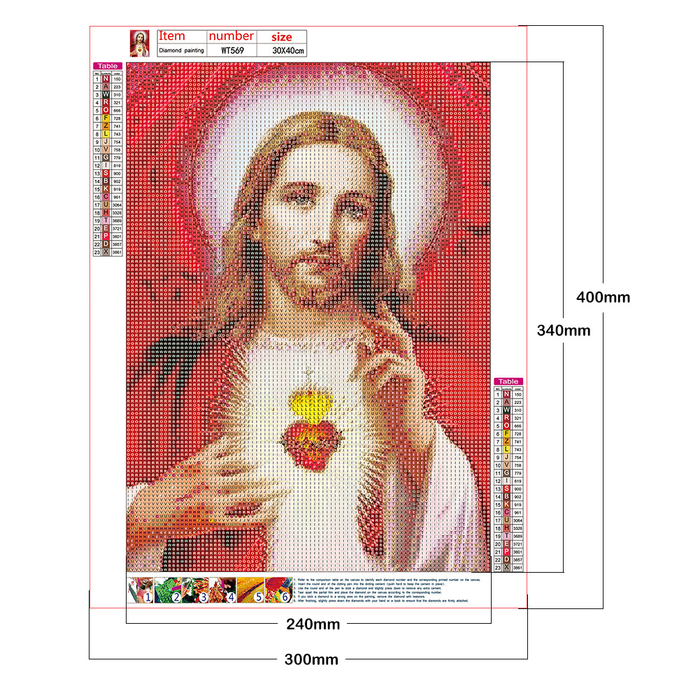 Jesus - Full Round Drill Diamond Painting 30*40CM