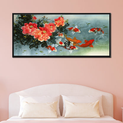 Fish Flower - Full Round Drill Diamond Painting 80*35CM