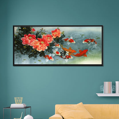 Fish Flower - Full Round Drill Diamond Painting 80*35CM