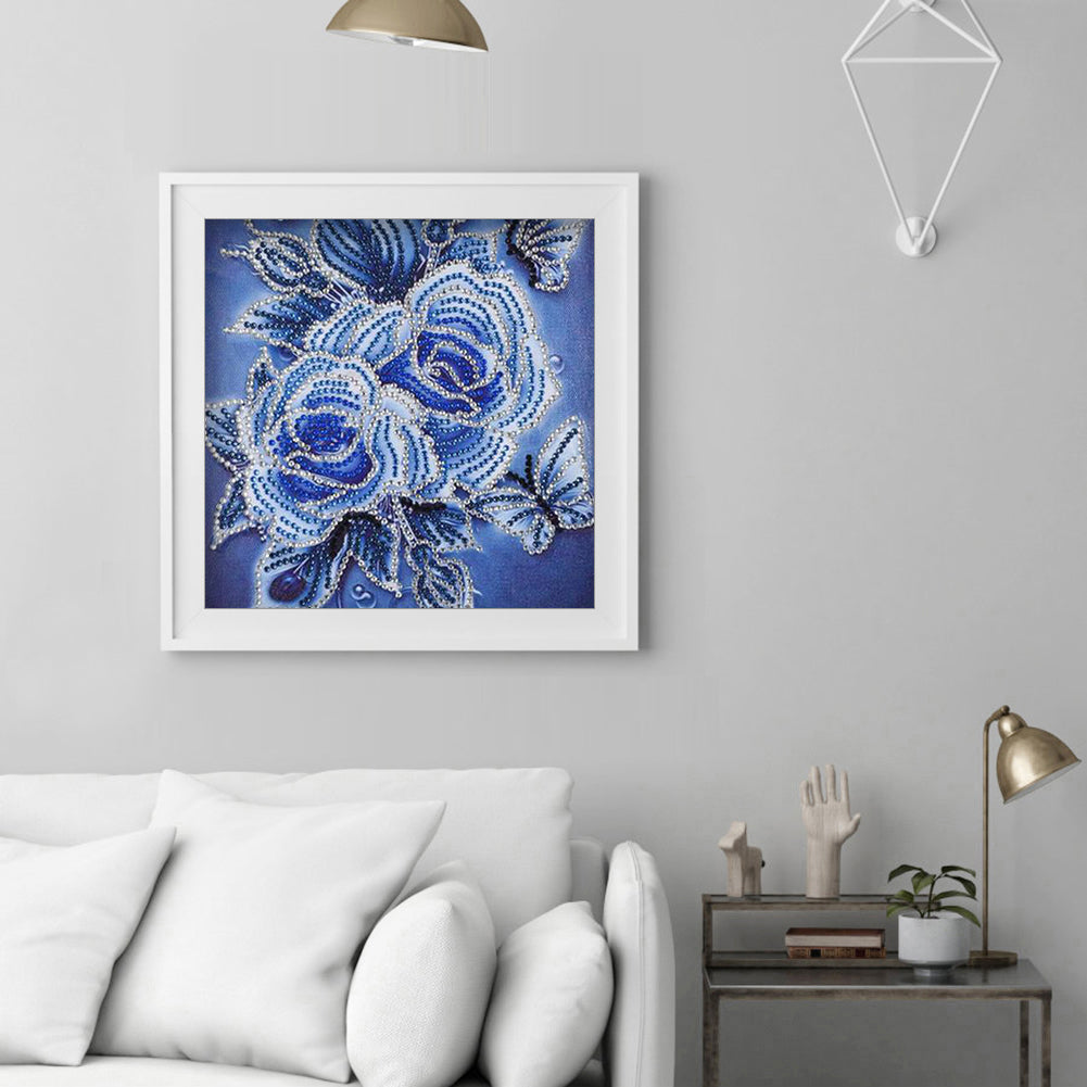 Rose Flower - Special Shaped Drill Diamond Painting 30*30CM