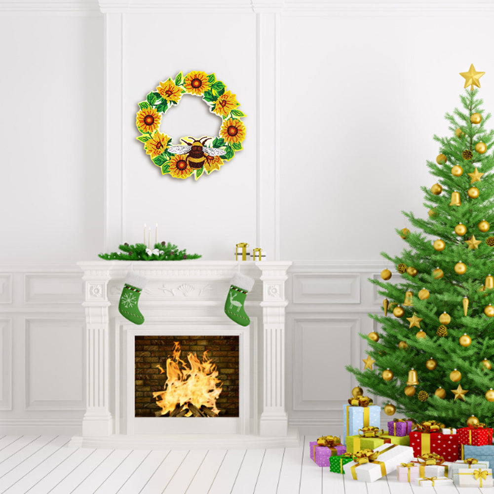 5D DIY Spot Drill Diamond Painting Crystal Wreath Kit Art Crafts Home Decor