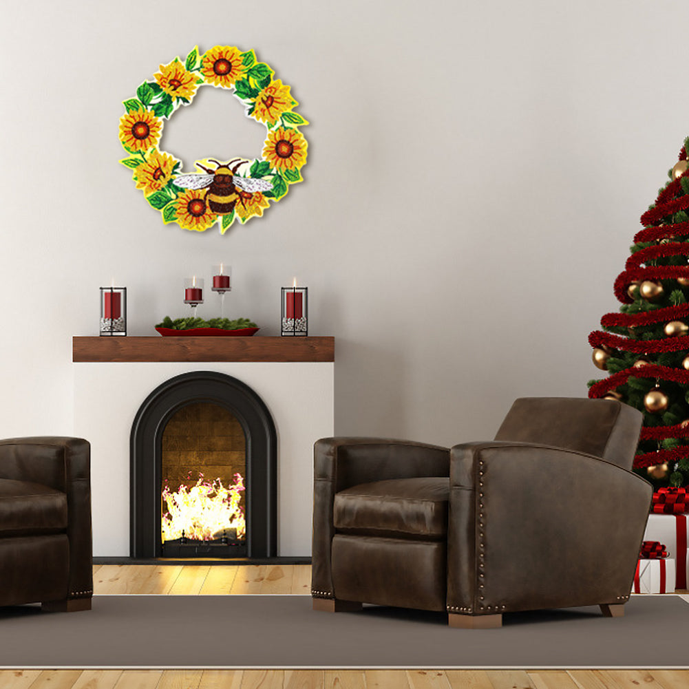 5D DIY Spot Drill Diamond Painting Crystal Wreath Kit Art Crafts Home Decor