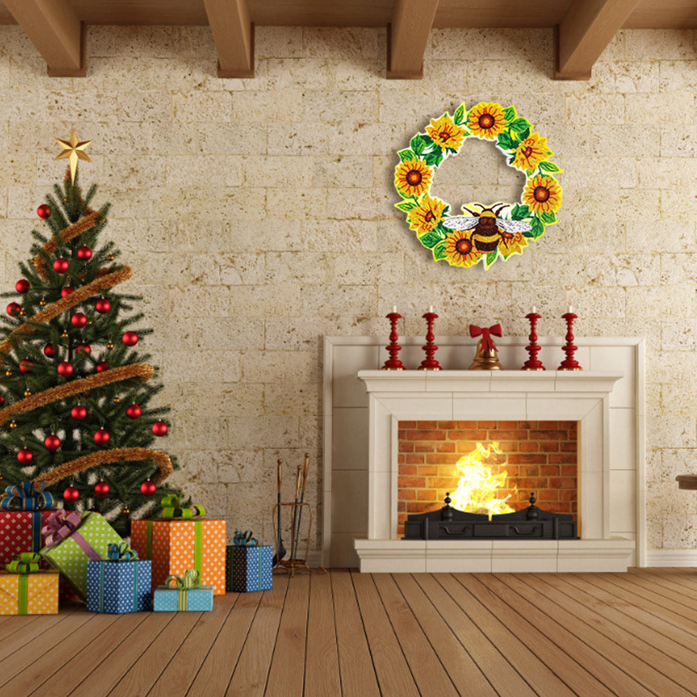 5D DIY Spot Drill Diamond Painting Crystal Wreath Kit Art Crafts Home Decor