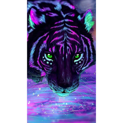 Purple Tiger - Full Round Drill Diamond Painting 45*80CM