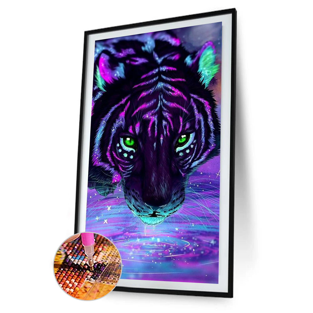 Purple Tiger - Full Round Drill Diamond Painting 45*80CM