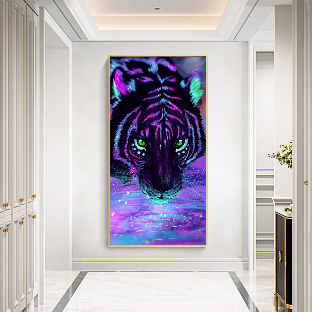 Purple Tiger - Full Round Drill Diamond Painting 45*80CM