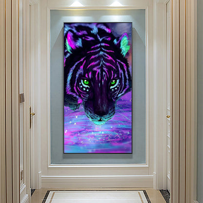 Purple Tiger - Full Round Drill Diamond Painting 45*80CM