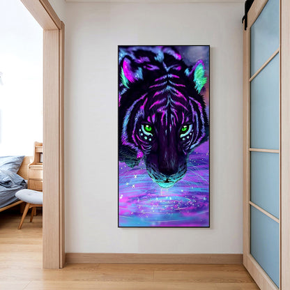 Purple Tiger - Full Round Drill Diamond Painting 45*80CM