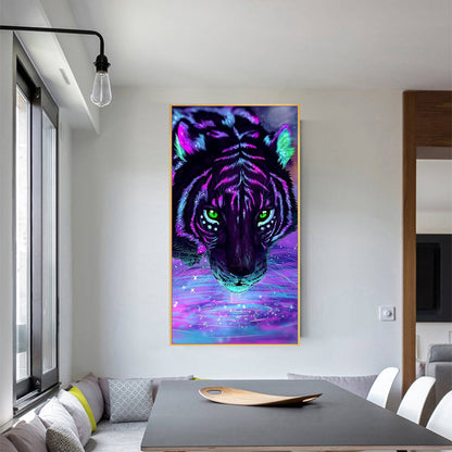 Purple Tiger - Full Round Drill Diamond Painting 45*80CM