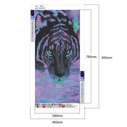 Purple Tiger - Full Round Drill Diamond Painting 45*80CM