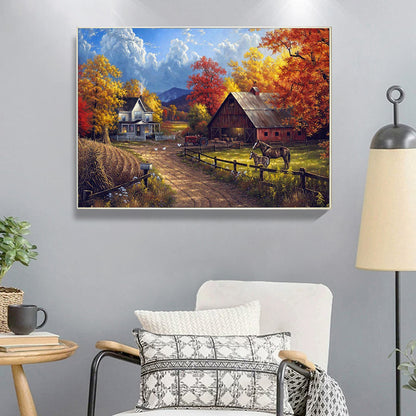 Rural House - Full Round Drill Diamond Painting 40*30CM