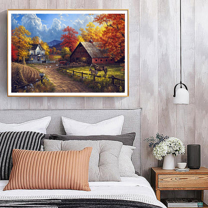 Rural House - Full Round Drill Diamond Painting 40*30CM