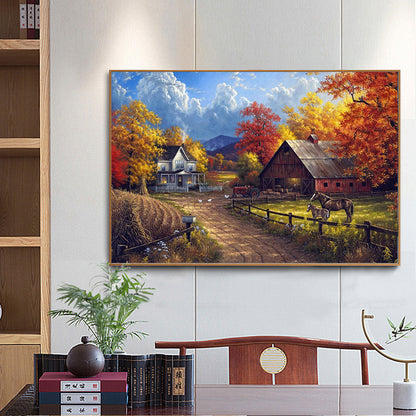 Rural House - Full Round Drill Diamond Painting 40*30CM