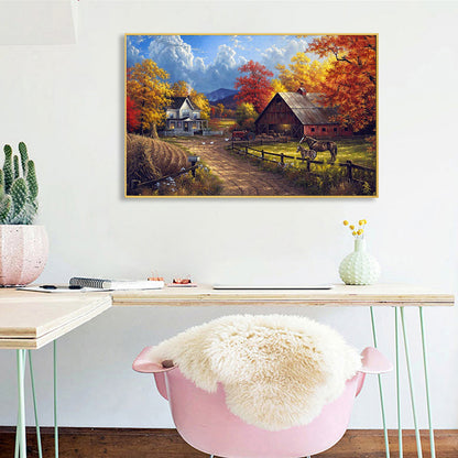 Rural House - Full Round Drill Diamond Painting 40*30CM