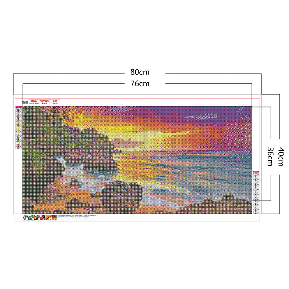 Sun Beach - Full Square Drill Diamond Painting 80*40CM