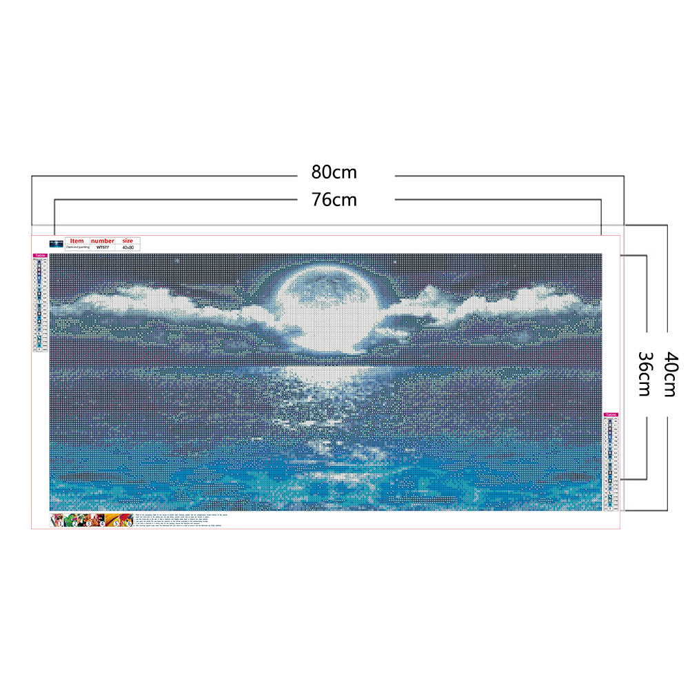 Sea Moon - Full Square Drill Diamond Painting 80*40CM