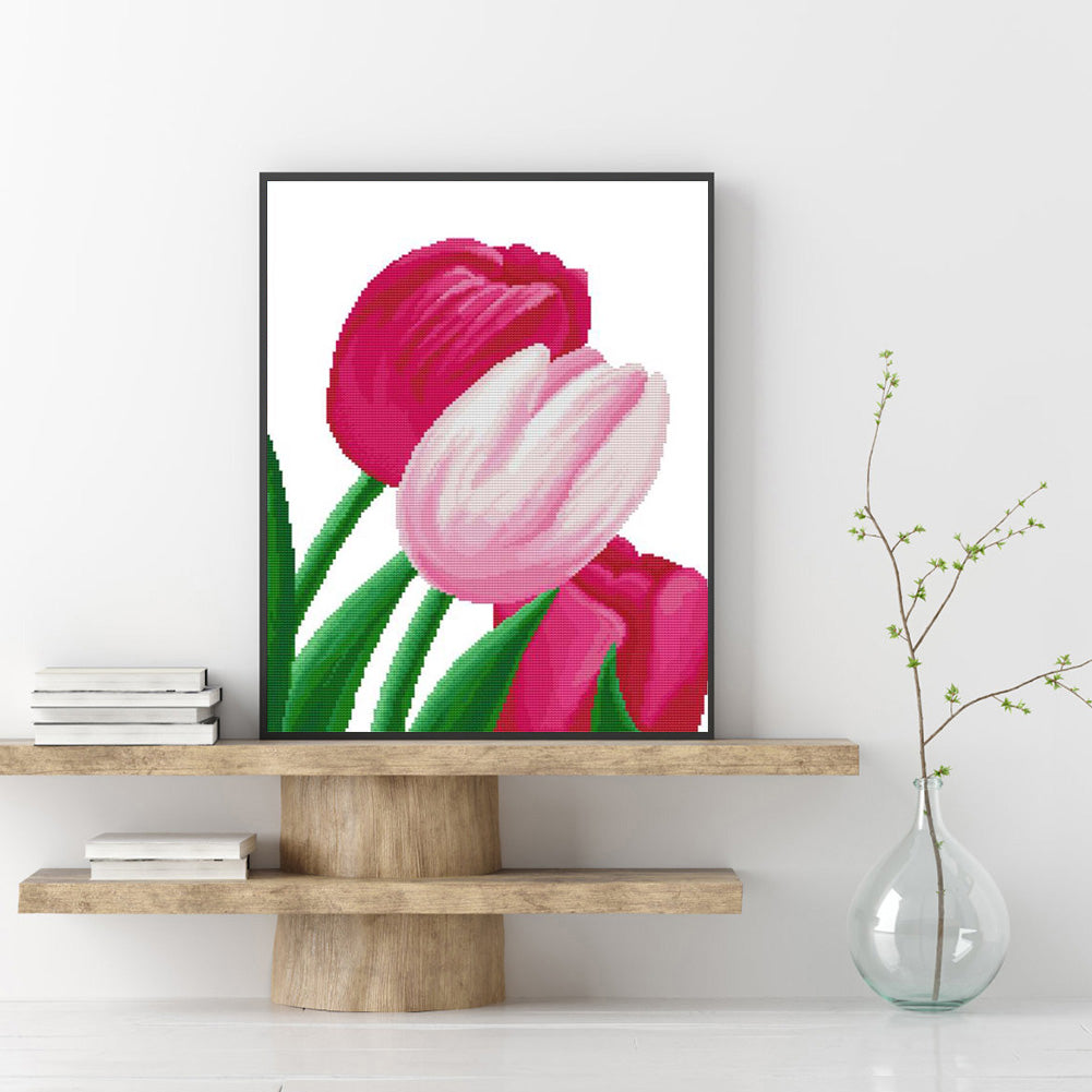 Tulips Flowers - Full Round Drill Diamond Painting 30*40CM