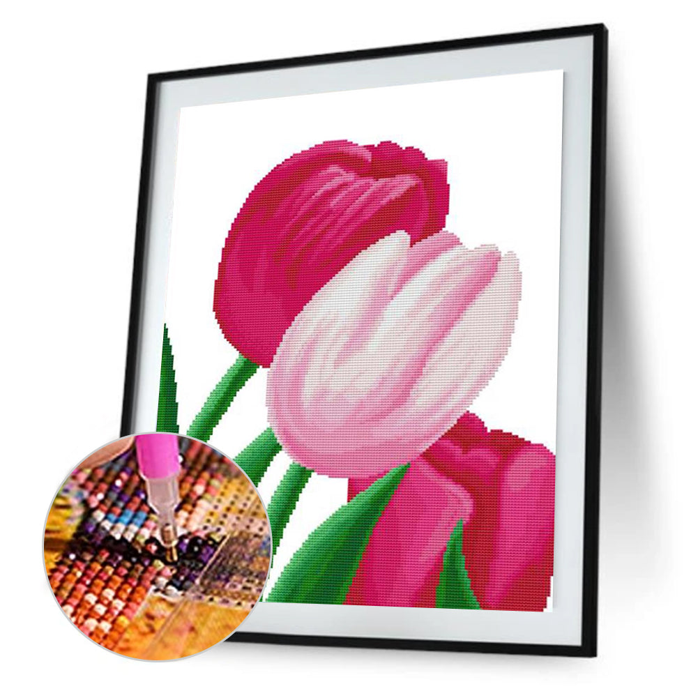 Tulips Flowers - Full Round Drill Diamond Painting 30*40CM