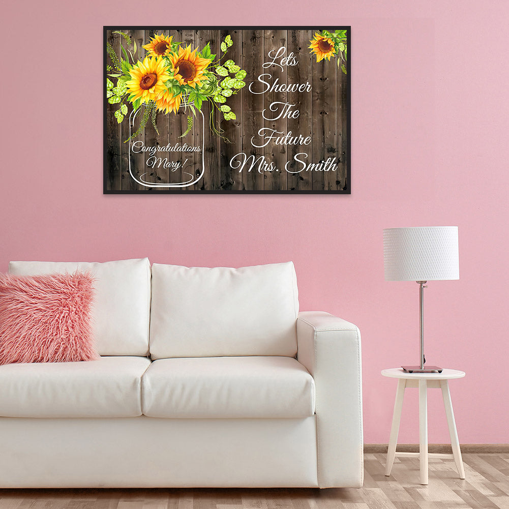 English Sentence - Full Round Drill Diamond Painting 50*40CM