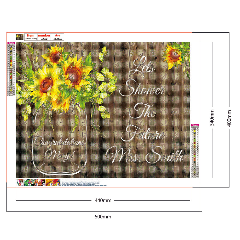 English Sentence - Full Round Drill Diamond Painting 50*40CM